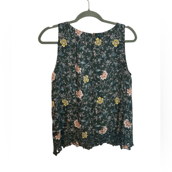 Loft Floral Eyelet Trim Sleeveless Blouse - Picture 2 of 5